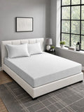 Moda Rapido X KLOTTHE White Striped 300 TC Bedsheet with 2 Pillow Covers