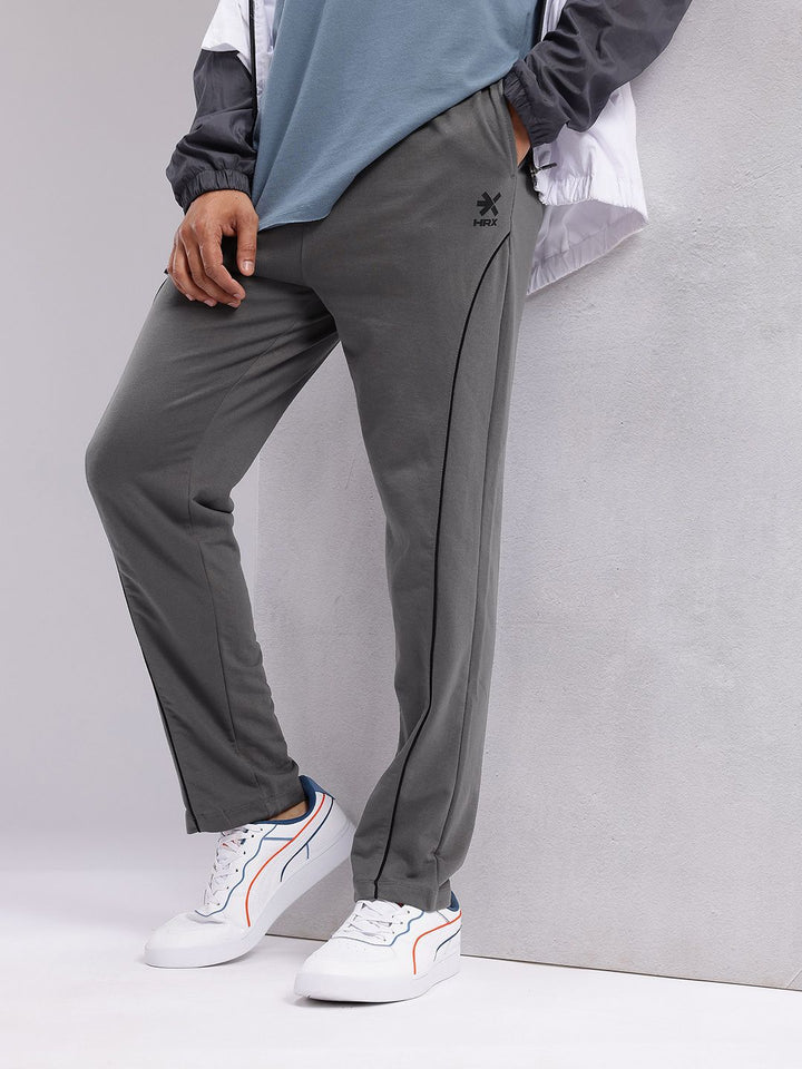 HRX by Hrithik Roshan Men Contrast Piping Mid-Rise Lifestyle Track Pants
