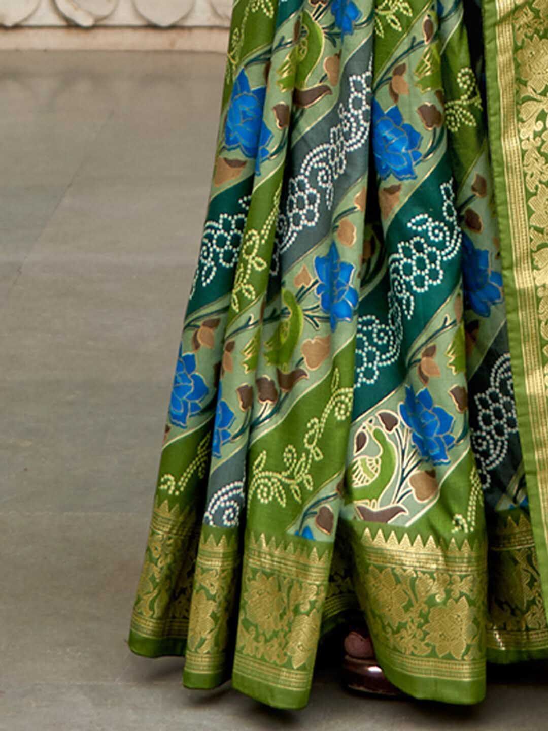 Saree mall Ethnic Motifs Printed Banarasi Sarees with Tassels