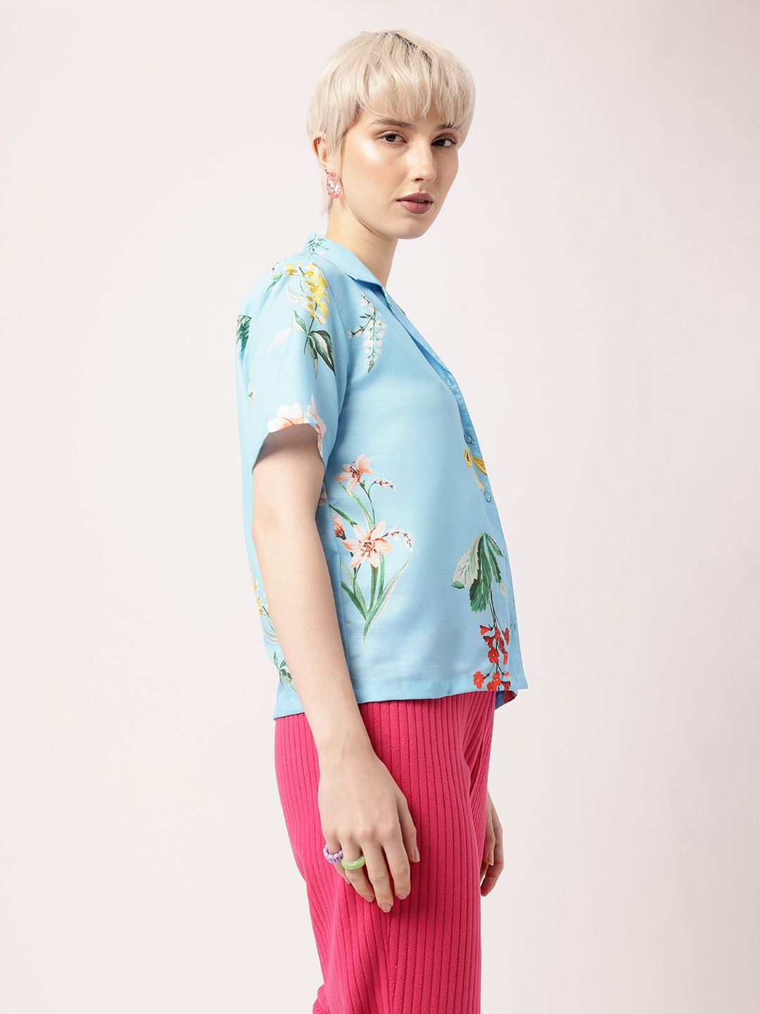 DressBerry Vacation Ready In Floral Elegance Printed Shirt