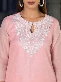 Varanga Ethnic Motifs Embroidered Regular Thread Work Kurta with Trousers & Dupatta