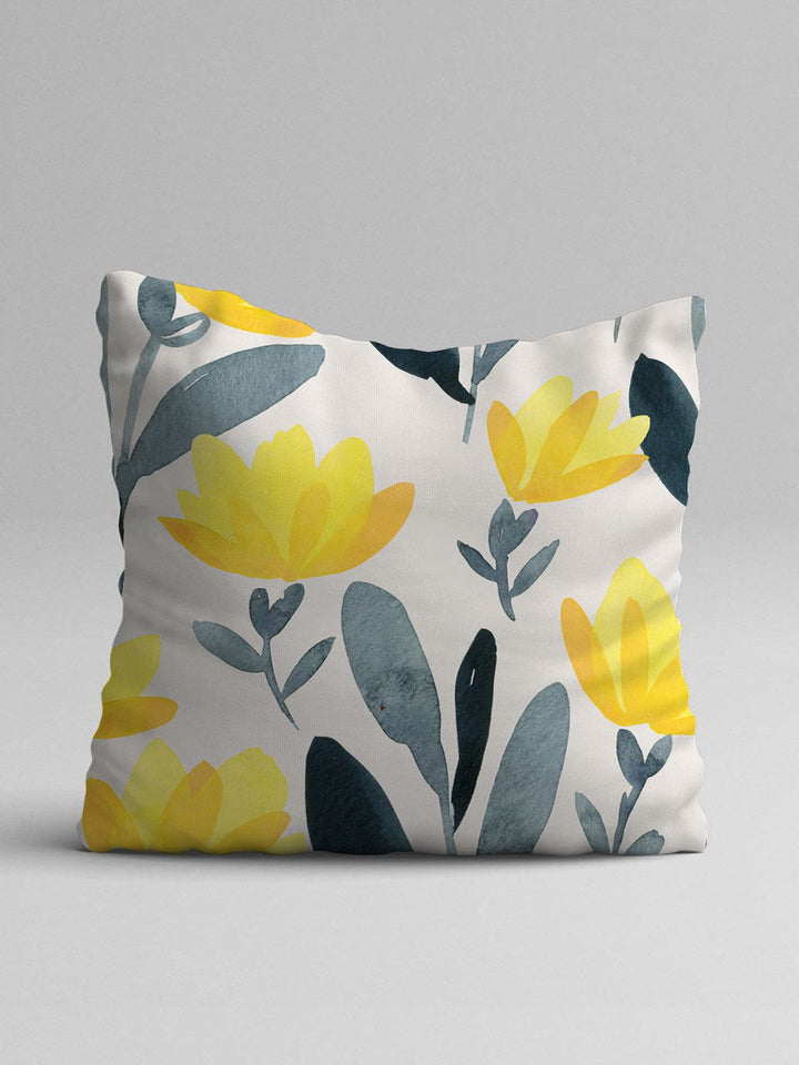 STITCHNEST Yellow & Grey Set of 5 Abstract Square Cushion Covers