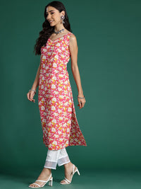 Indo Era Women Floral Printed Pure Cotton Kurta