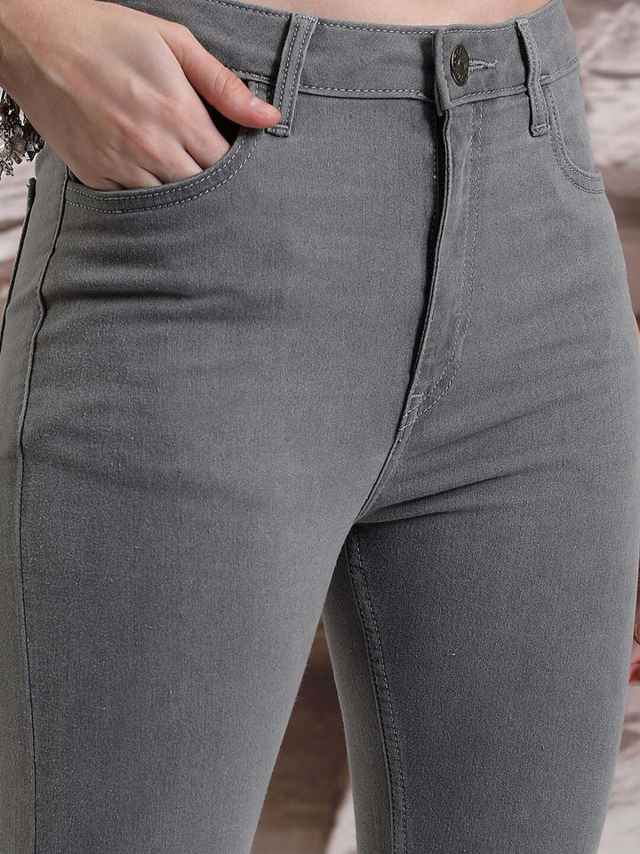 Basics By Tokyo Talkies Women Grey Skinny Fit Stretchable Jeans