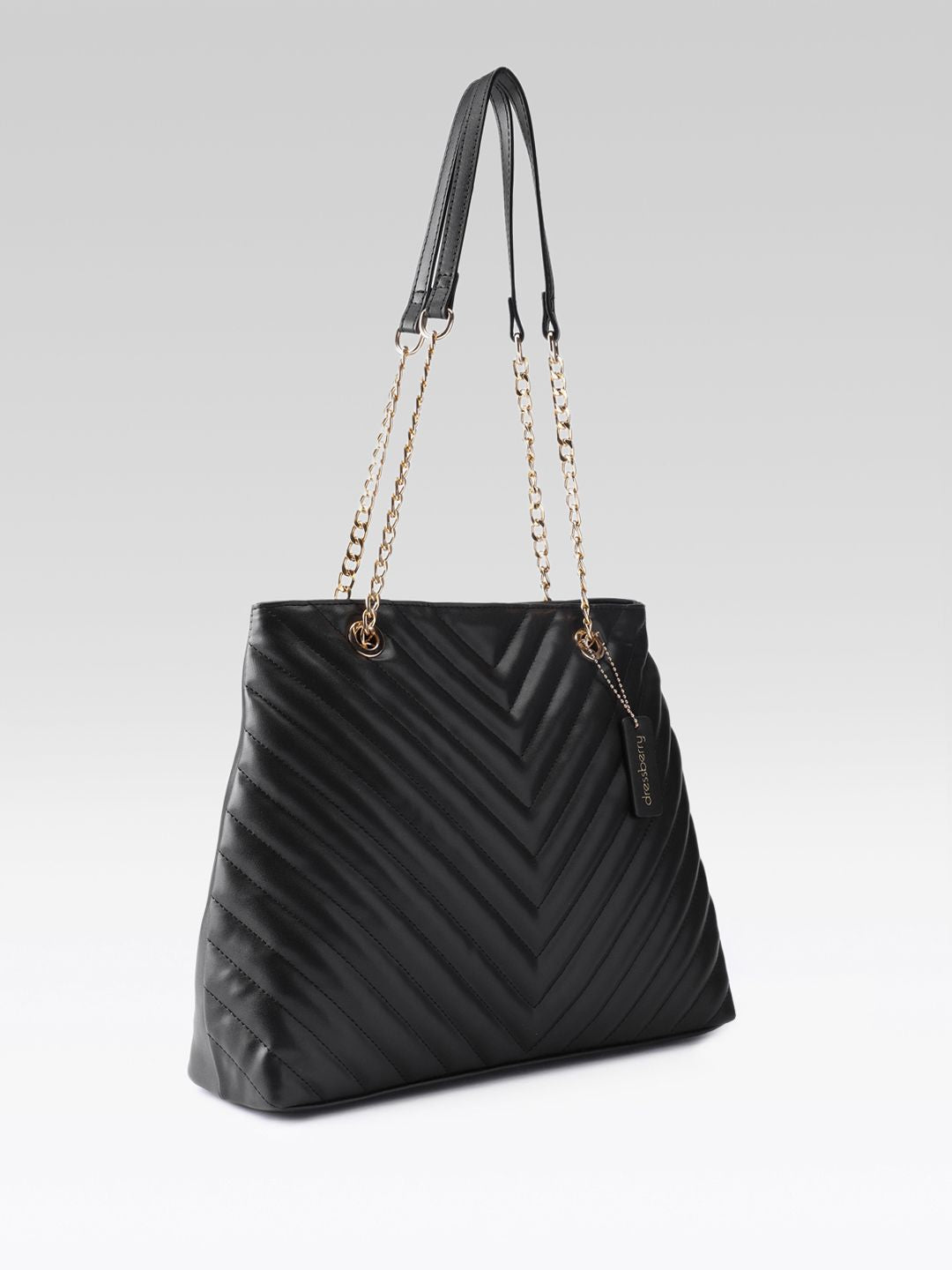 DressBerry Textured Structured Quilted Shoulder Bag