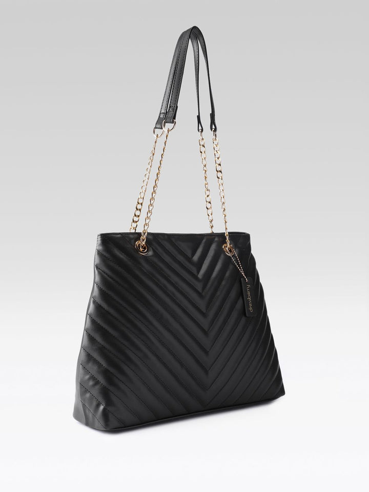 DressBerry Textured Structured Quilted Shoulder Bag