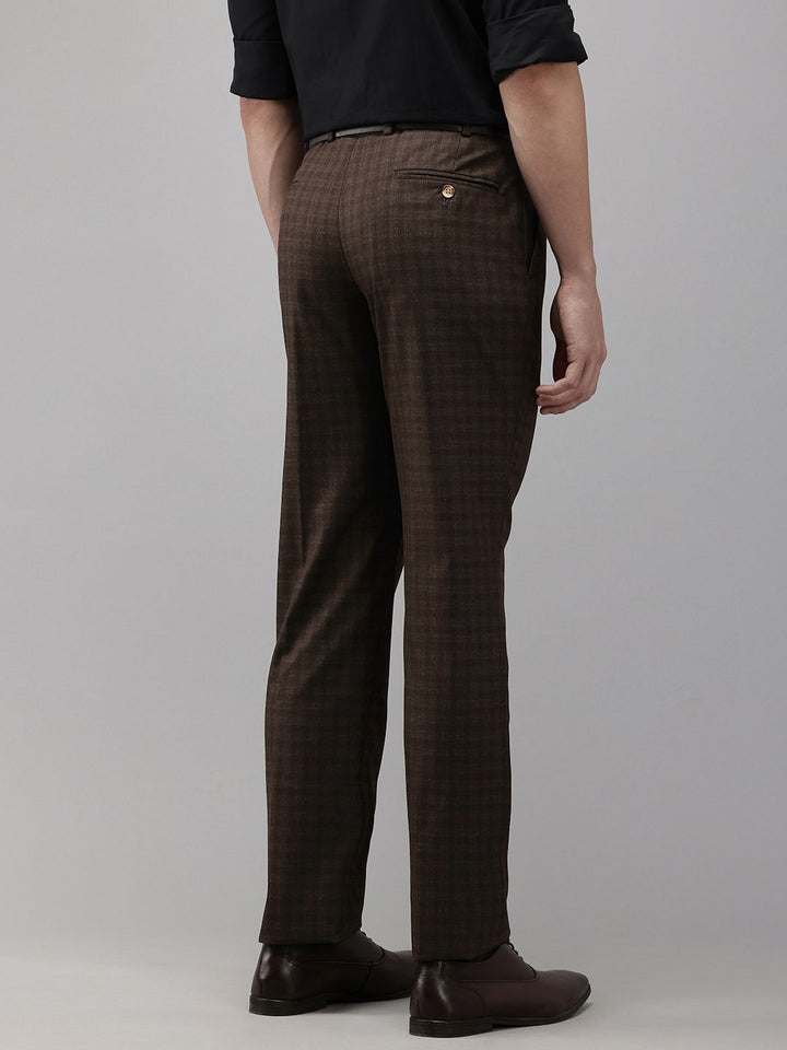 Park Avenue Men Checked Formal Trousers