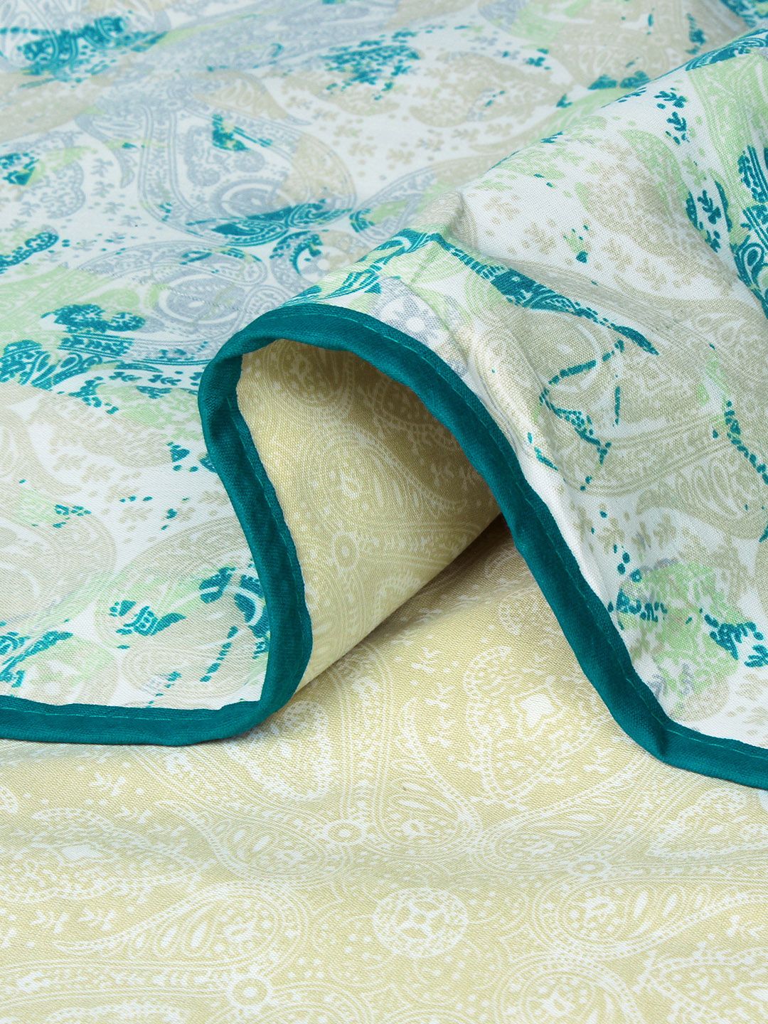Story@home Cream-Coloured Printed AC Room 150 GSM Reversible Cotton Single Bed Dohar