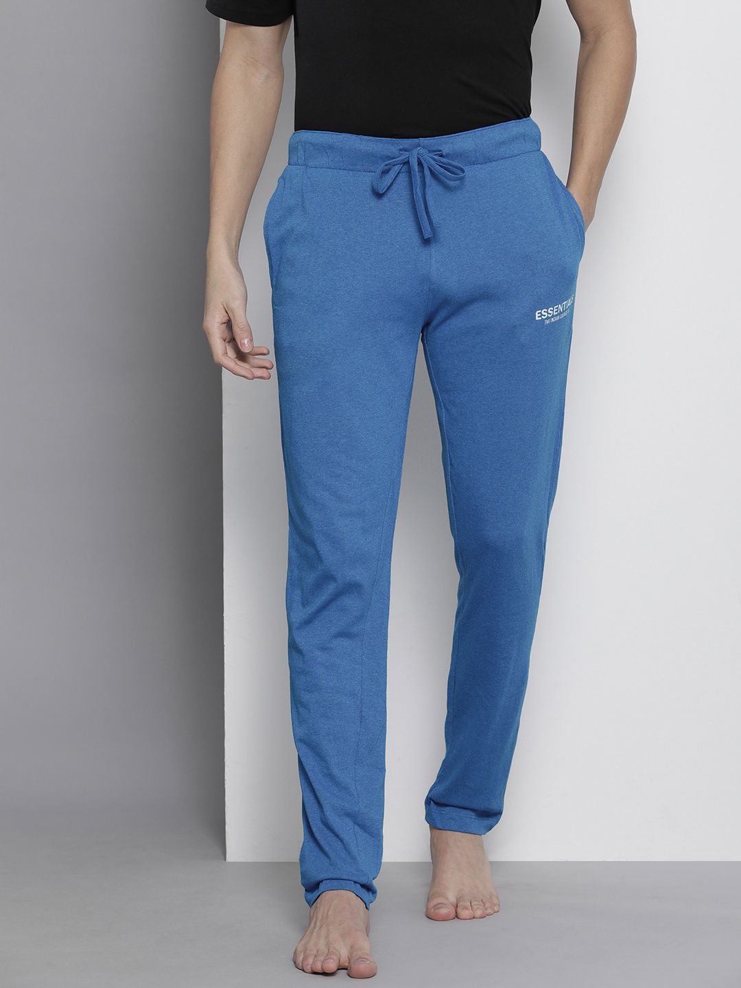 The Indian Garage Co Men Pack of 2 Blue and Maroon Printed Lounge Pants