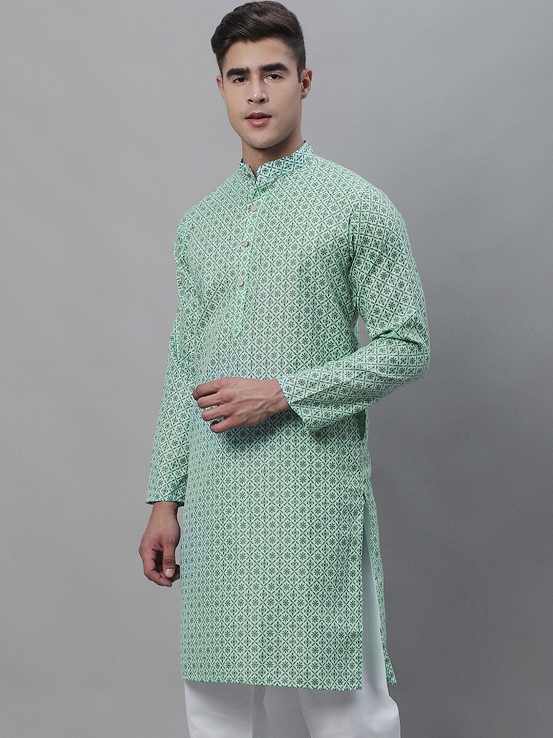SOJANYA Floral Printed Cotton Linen Kurta