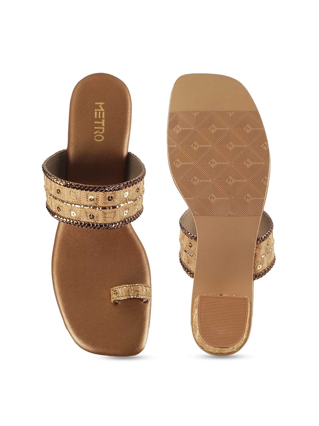 Metro Embellished One-Toe Block Heels