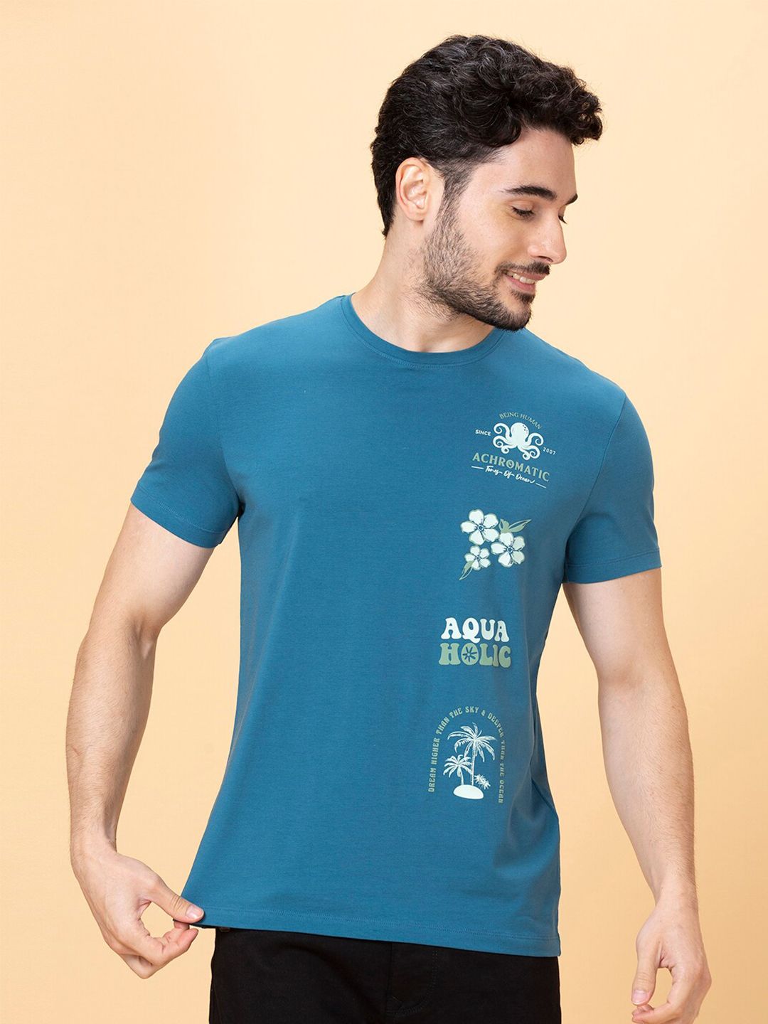 Being Human Printed Cotton Casual T-shirt