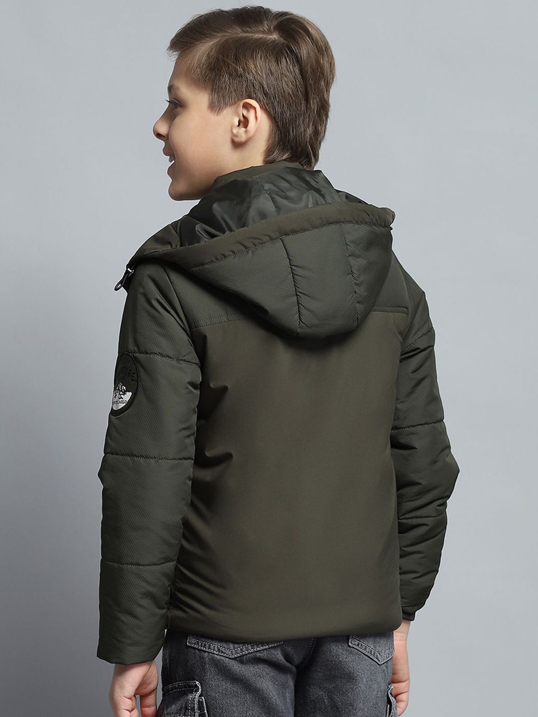 Monte Carlo Boys Hooded Solid Casual Lightweight Padded Jacket