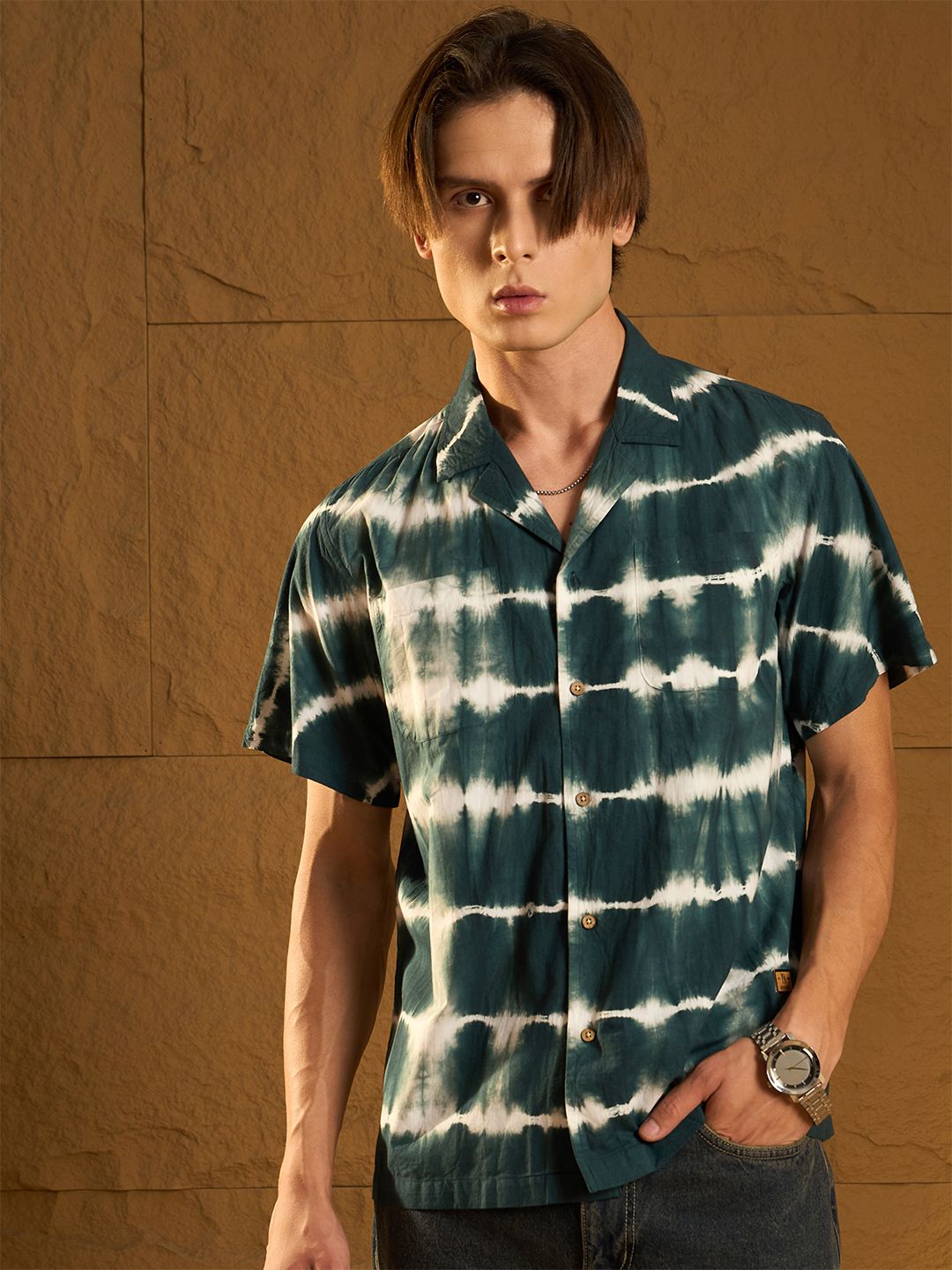DENNISON Double Pocket Tie and Dye Oversized Shirt