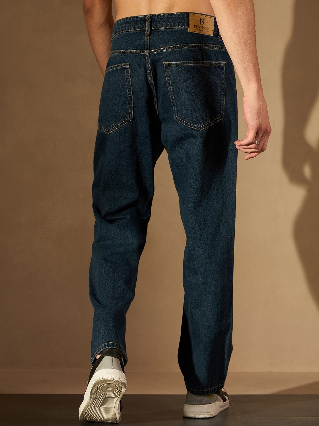 DENNISON Men Smart Baggy Fit Clean Look Cotton Jeans