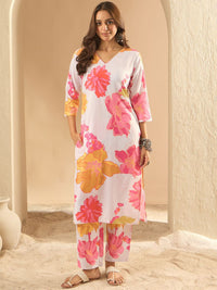 Indo Era Women Floral Printed Regular Kurta with Trousers