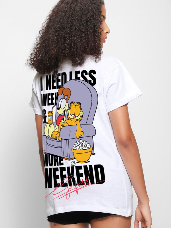 Bewakoof Women Garfield Comic Printed T-Shirt Fit Santai