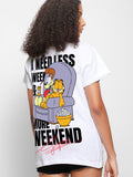Bewakoof Women Garfield Comic Printed Relaxed Fit T-shirt