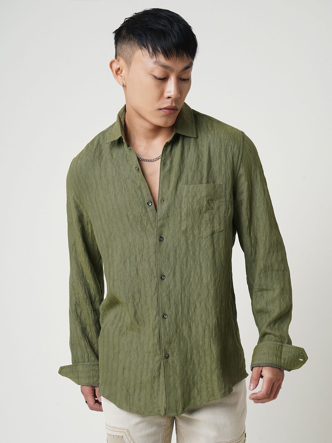 VASTRADO Men Classic Slim Fit Opaque Casual Shirt
