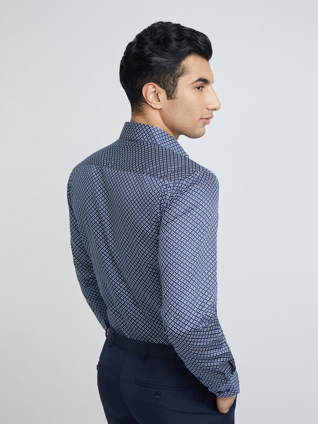 Baju Formal Bercetak Raymond Slim Fit Pure Cotton