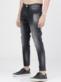 HIGHLANDER Men Grey Tapered Fit Mid-Rise Low Distress Jeans