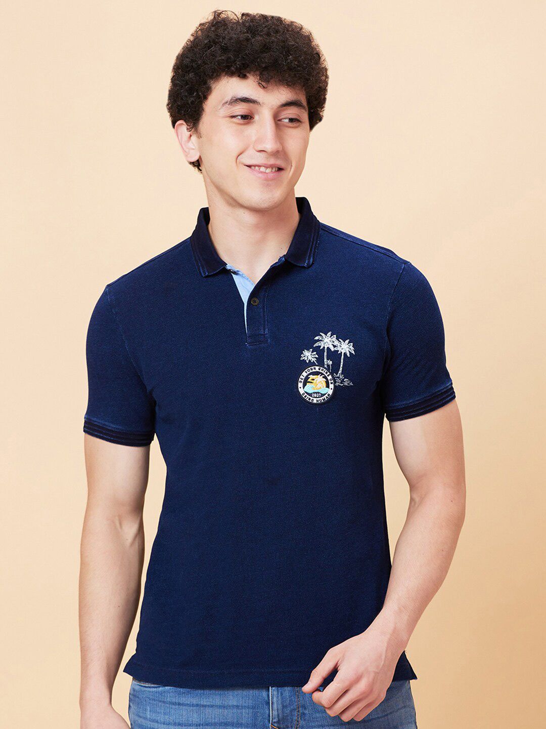 Being Human Cotton Polo Collar Short Sleeves Casual T-shirt