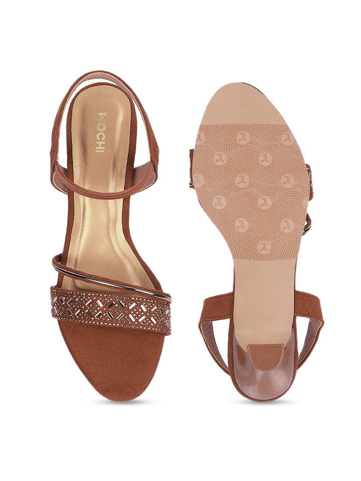 Mochi Embellished Open Toe Kitten Heels