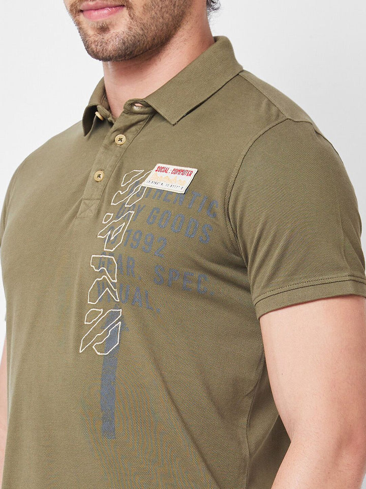SPYKAR Polo Collar Cotton Slim Fit T-shirt