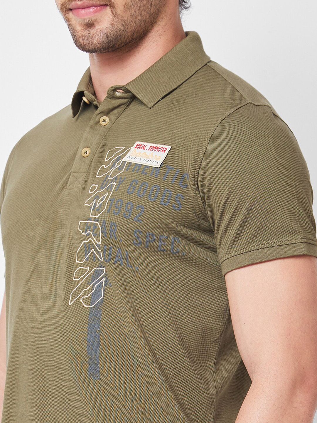 SPYKAR Polo Collar Cotton Slim Fit T-shirt