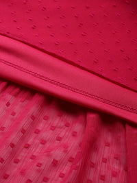 DressBerry Schiffli Smocked Tiered A-Line Midi Dress
