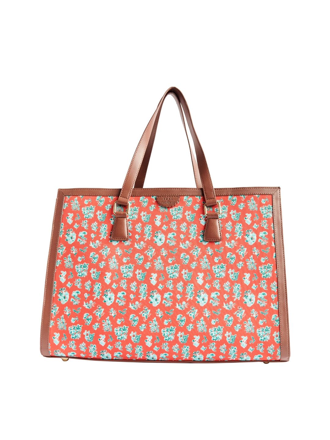 TEAL BY CHUMBAK Floral Printed Oversized Shopper Shoulder Bag
