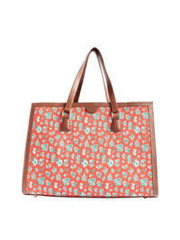 TEAL BY CHUMBAK Floral Printed Oversized Shopper Shoulder Bag