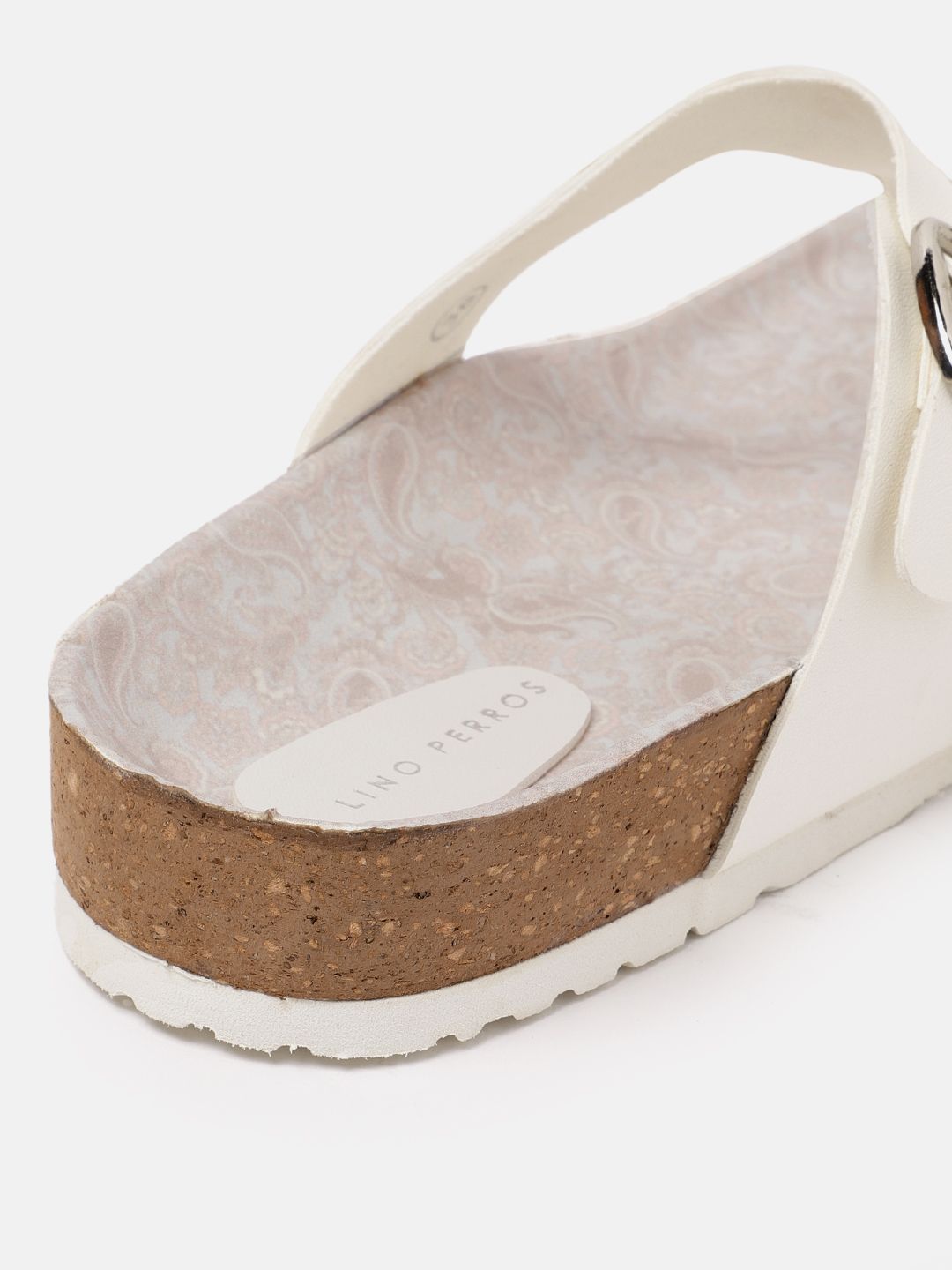 Lino Perros T-Strap Flats with Buckle Detail