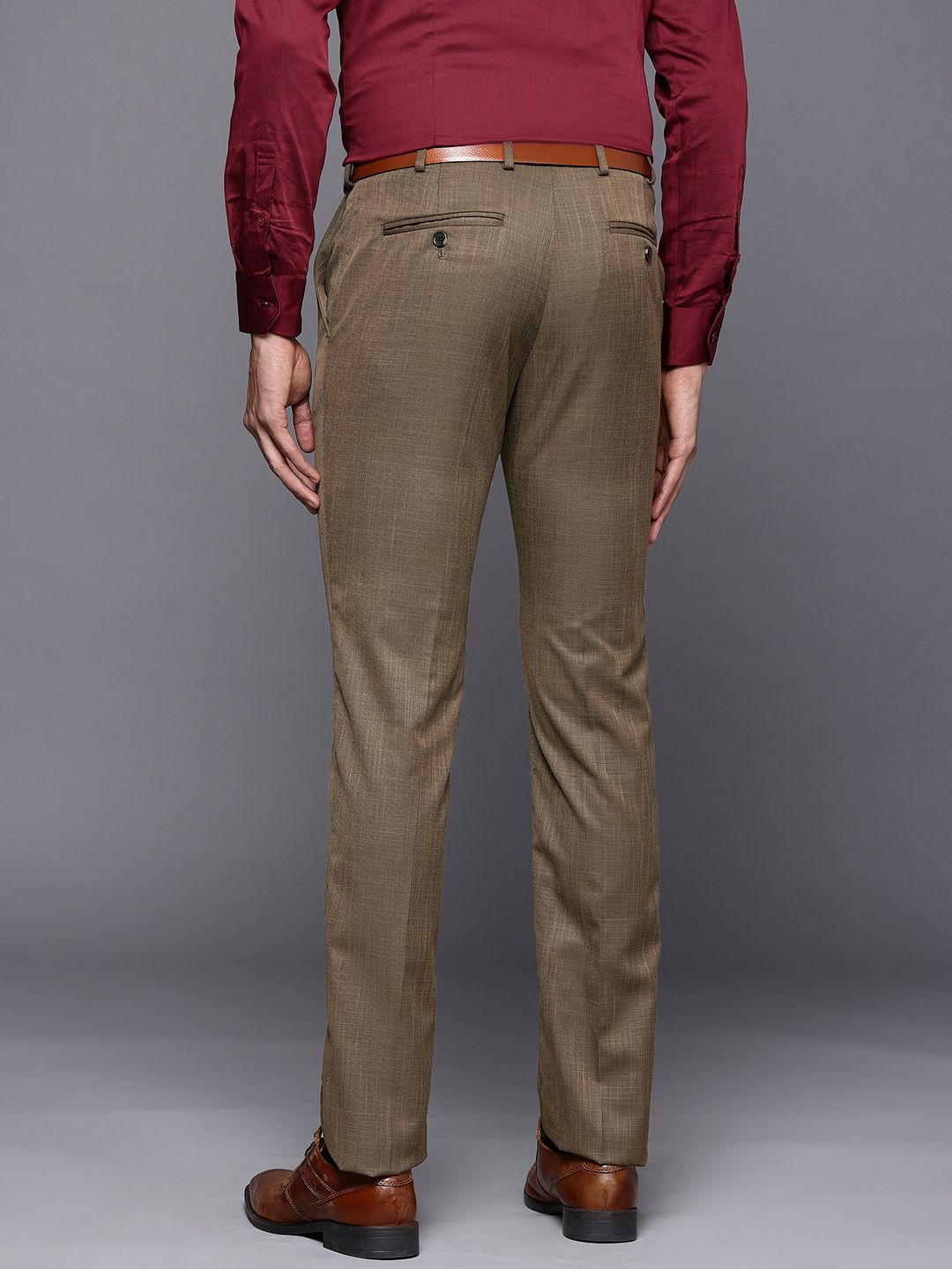 Raymond Men Slim Fit Textured Trousers