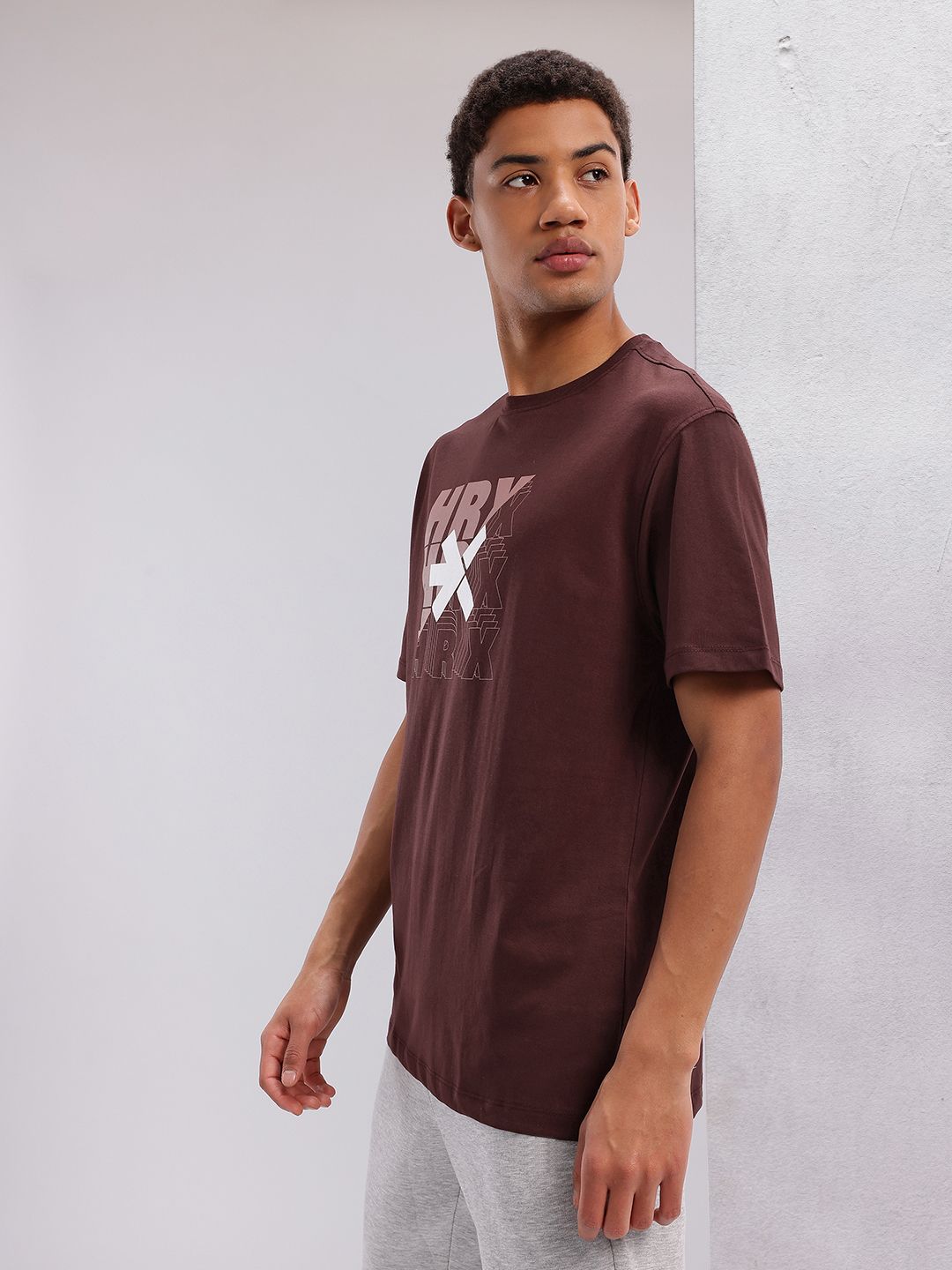 HRX by Hrithik Roshan Brand Logo Print Training T-shirt