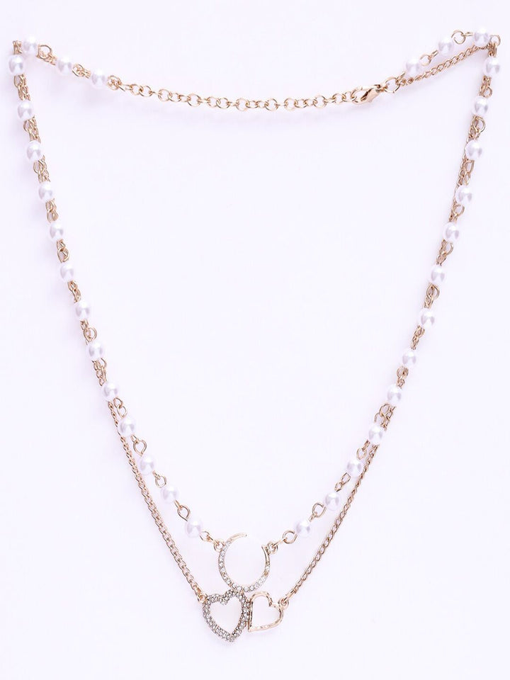 VOGUE PANASH Kalung Lapis Jantung Bersalut Emas & Berbentuk Bulan