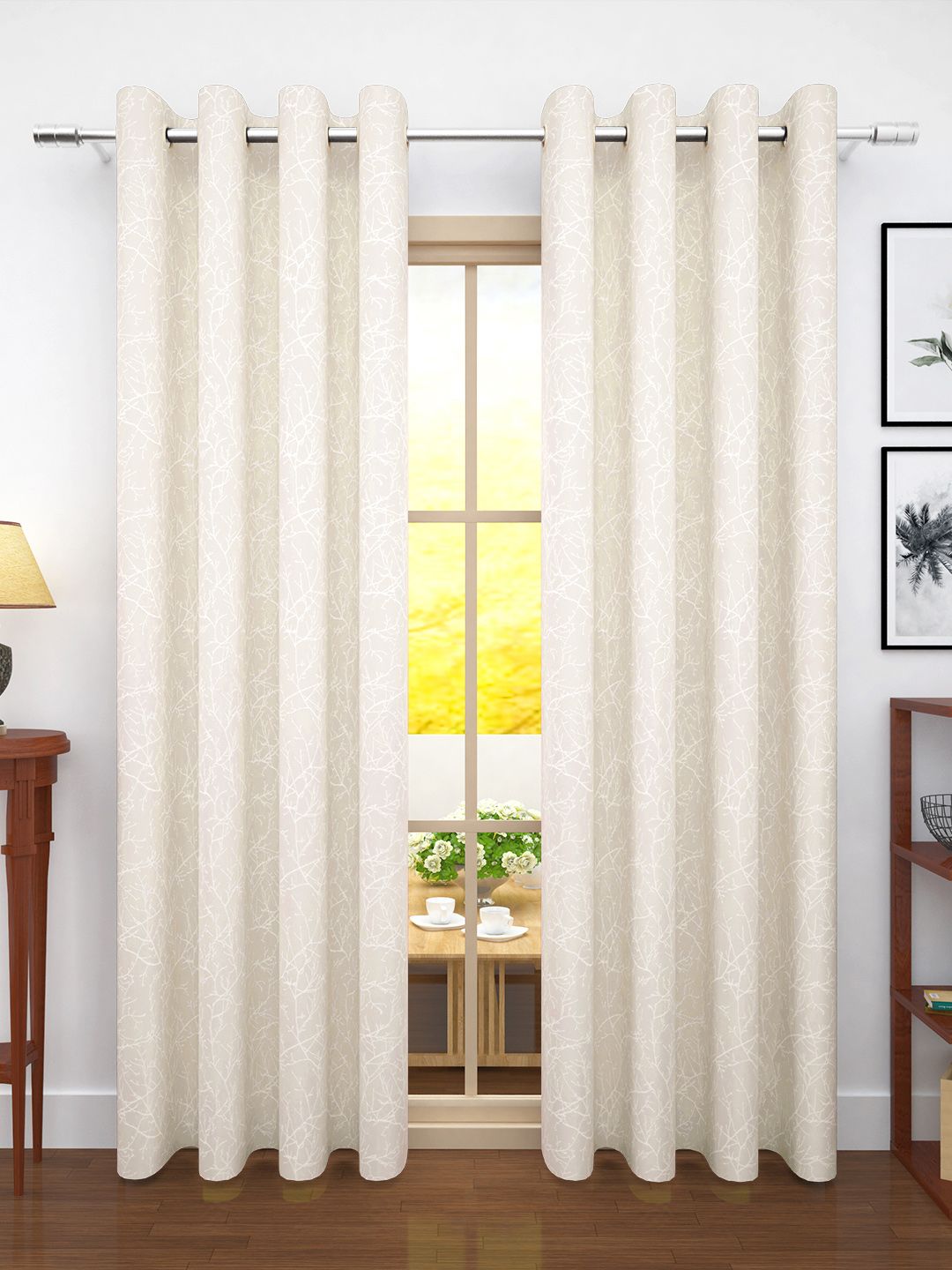 Story@home Off White Set of 2 Room Darkening Door Curtain