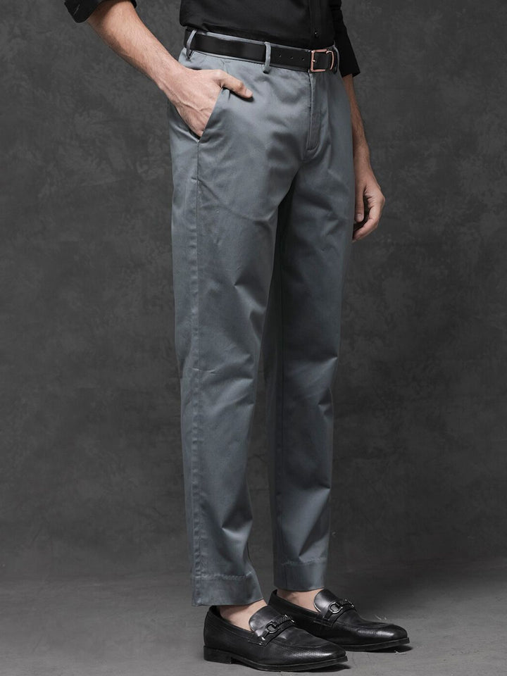 RARE RABBIT Men Comotel Mid-Rise Cotton Regular Fit Trouser