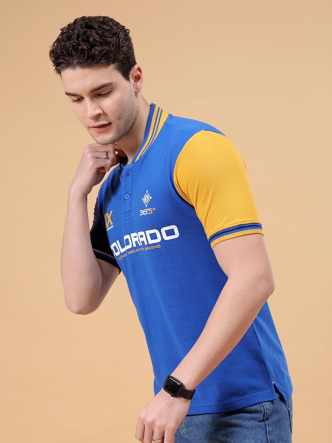 The Indian Garage Co Typography Polo Collar T-shirt