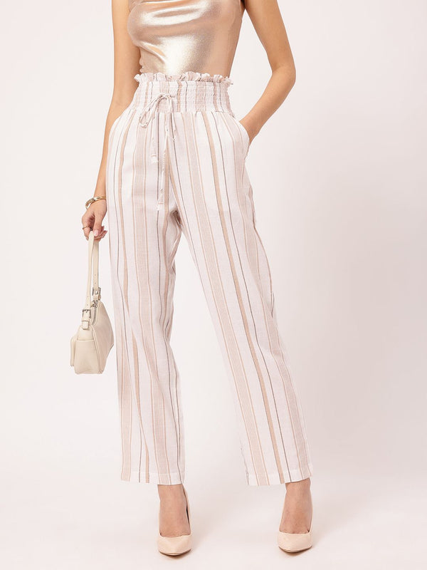 DressBerry Women Timeless Threads Striped Trousers
