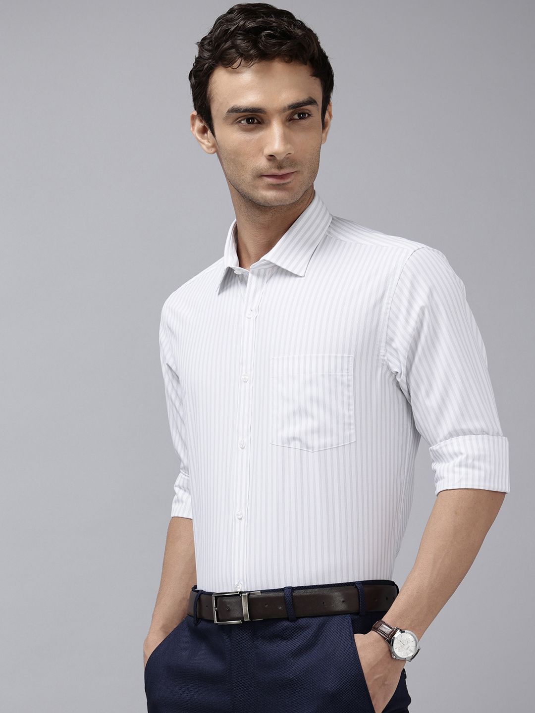 Park Avenue Slim Fit Striped Formal Shirt