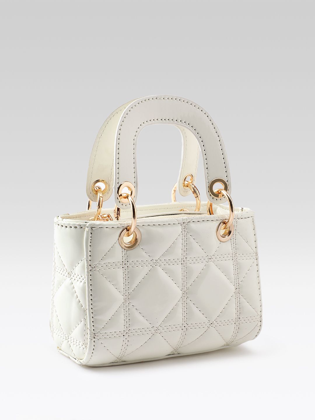 DressBerry Quilted Handheld Bag with Detachable Sling Strap