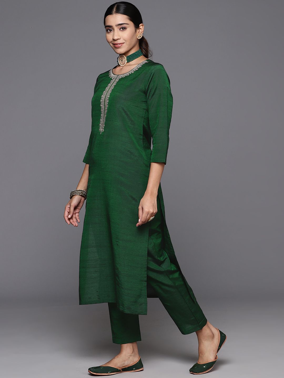 Varanga Women Ethnic Motifs Embroidered Regular Kurta with Trousers & Dupatta