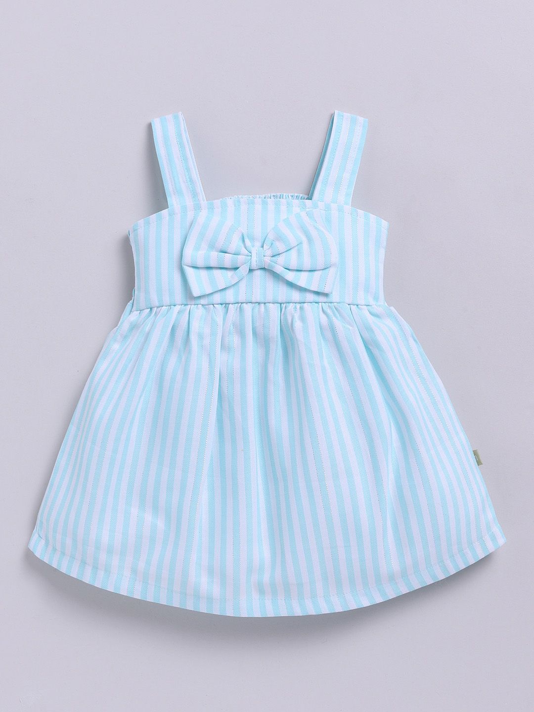 Moms Love Infant Girls Cotton Striped Fit & Flare Dress