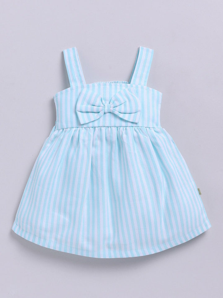 Moms Love Infant Girls Cotton Striped Fit & Flare Dress