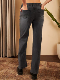 STREET 9 Women Straight Fit High-Rise Clean Look Light Fade Stretchable Jeans