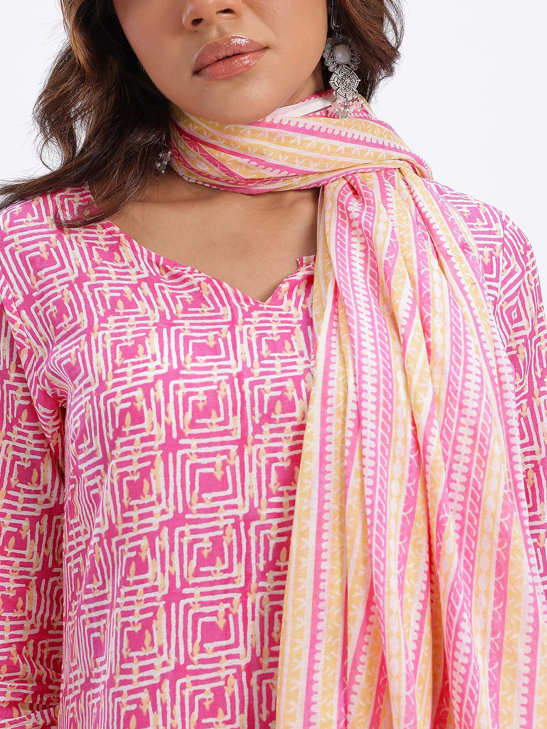 Anouk Pure Cotton Printed Kurta with Trousers & Dupatta