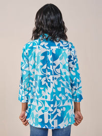 AND Shirt Style Printed Cotton Top