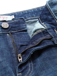 all about you Women Straight Fit Heavy Fade Stretchable Cargo Jeans