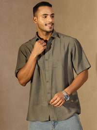 DENNISON Men Solid Oversized Smart Casual Shirt